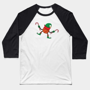 Christmas Basketball Elf Baseball T-Shirt